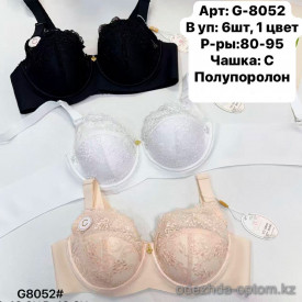b6-G-8052 Бюстгальтер на полу-поролоне, чашка C, 1 пачка (6 шт)