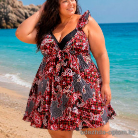 z4-5927 Купальник женский платье, 3XL-6XL, 1 пачка (4 шт)