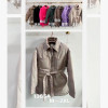 w6-1365 Куртка женская свободного кроя в комплекте с поясом, M-2XL, 1 пачка (4 шт)