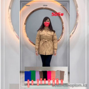 w6-505 Куртка женская стеганная в комплекте с поясом, M-2XL, 1 пачка (4 шт)