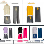 b15-72133 Комплект женской пижамы 3в1: футболка, шорты и штаны, стандарт (до 50), 1 пачка (3 шт)