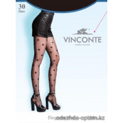 k4-8051 Vinconte Колготки женские капроновые в горошек, 3M-4L, 30 ден, 1 пачка (6 шт)