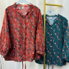 w20-1168 Рубашка женская с принтом свободного кроя, хлопок, стандарт (42-52), 1 шт