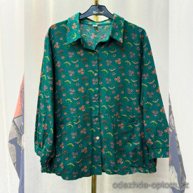 w20-1181 Рубашка женская с принтом свободного кроя, хлопок, стандарт (42-50), 1 шт
