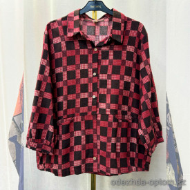 w20-1188 Рубашка женская с принтом свободного кроя, хлопок, стандарт (44-50), 1 шт