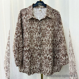w20-1190 Рубашка женская с принтом свободного кроя, хлопок, стандарт (42-50), 1 шт