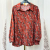 w20-1191 Рубашка женская с принтом свободного кроя, хлопок, стандарт (42-50), 1 шт