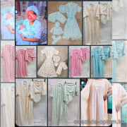 b15-7007 Комплект для мамы и малыша: для мамы (халат, сорочка и шапочка), для малыша (рубашка, штанишки, шапочка и пеленка) 7в1, XL-3XL, 1 пачка (4 шт)