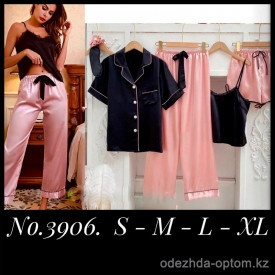 b5-3906 Комплект пижамы 4в1: рубашка, штаны, майка и шорты, S-XL, 1 пачка (4 шт)
