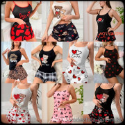 b5-866-1 Комплект женской пижамы: майка и шорты, M-XL, 1 пачка (3 шт)