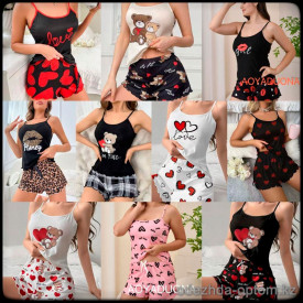 b5-866-1 Комплект женской пижамы: майка и шорты, M-XL, 1 пачка (3 шт)