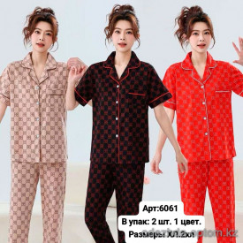 b6-6061-3 Комплект женской бамбуковой пижамы: рубашка и штаны, XL-2XL, 1 пачка (2 шт) b6-6061-3 Комплект женской бамбуковой пижамы: рубашка и штаны, XL-2XL, 1 пачка (2 шт)