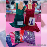 b6-2830-1 Сорочка атласная с кружевными вставками длинная, стандарт, 1 шт