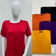 e1-0105 Футболка женская однотонная с круглым вырезом, стандарт, cotton, 1 пачка (5 шт)