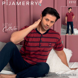 e1-2312 PIJAMERRY Пижама мужская: кофта и штаны, M-XXL, cotton elastan, 1 пачка (4 шт)