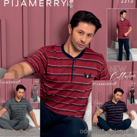 e1-2313 PIJAMERRY Пижама мужская: кофта и штаны, M-XXL, cotton elastan, 1 пачка (4 шт)