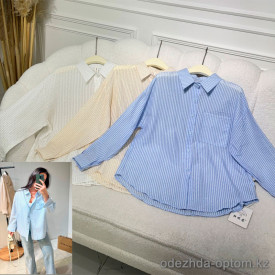 w28-2000 Рубашка женская в полоску со стразами, стандарт, 1 шт