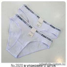 b4-3920 Трусики женские в рубчик, M-2XL, 1 пачка (12 шт)