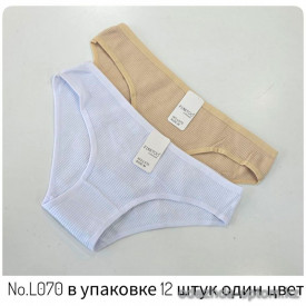 b4-L070 Трусики женские однотонные, S-XL, 1 пачка (12 шт)