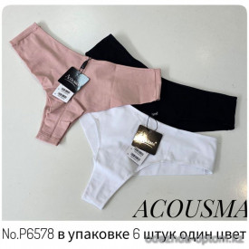 b4-P6578 Acousma Трусики женские танго, M-2XL, 1 пачка (6 шт)