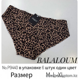 b4-P9440 Balaloum Трусики женские леопардовые, M-XL, 1 пачка (6 шт)