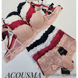 b4-a6439-1 Acousma Комплект кружевного нижнего белья: бюстгальтер и трусики, чашка D, 1 пачка (6 шт)