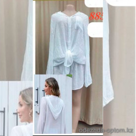 z4-88516 Пляжный женский костюм: рубашка с капюшоном и шорты, L-XL, 1 пачка (3 шт)