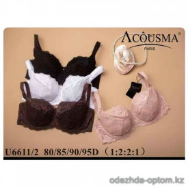 b4-U6611-2 Acousma Бюстгальтер кружевной, чашка D, 1 пачка (6 шт)