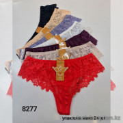 b4-8277 Lavolle Трусики женские кружевные стринги, большие размеры, 2XL-4XL, 1 пачка (24 шт)