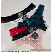 b4-2362 Трусики женские кружевные стринги, S-XL, 1 пачка (6 шт)
