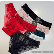 b4-2363 Трусики женские кружевные слипы, M-XL, 1 пачка (6 шт)