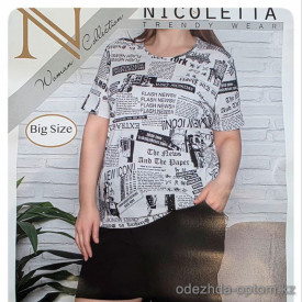 b4-38039 Nicoletta Комплект домашней одежды: футболка и шорты, 2XL-5XL, 1 пачка (4 шт)