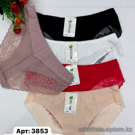 b6-3853 Трусики женские кружевные, L-2XL, 1 пачка (12 шт)