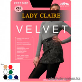 k1-6239 Lady Claire Матовые эластичные колготки с микрофиброй, free size, 240 ден, 1 пачка (6 шт)