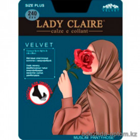 k1-6340 Lady Claire Матовые эластичные колготки из микрофибры для омовения, Size Plus, 240 ден, 1 пачка (6 шт)