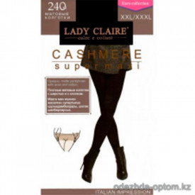 k1-7146 Lady Claire Плотные матовые колготки с шерстью и хлопком, XL/2XL, 240 ден, 1 пачка (6 шт)