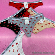 b6-8252-2 Трусики женские стринги с принтом, XL-3XL, 1 пачка (12 шт)