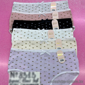 b6-8313-2 Трусики женские в рубчик высокие, стандарт (40-44), 1 пачка (12 шт)