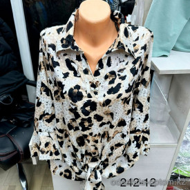 w7-242-12 Рубашка женская с орнаментом, шелк, большие размеры, 1 шт