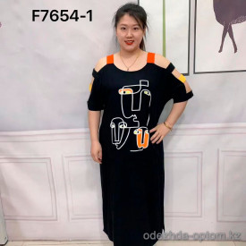 w7-F7654-1 Платье женское с орнаментом, большие размеры, 1 шт
