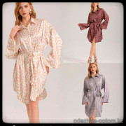 b5-3788 Халат женский с длинными рукавами, S-L, 1 пачка (3 шт)