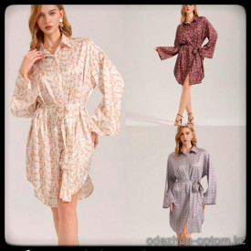 b5-3788 Халат женский с длинными рукавами, S-L, 1 пачка (3 шт)