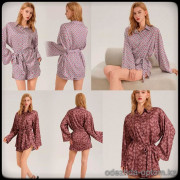 b5-3789 Халат женский с длинными рукавами, S-L, 1 пачка (3 шт)