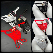 b5-8705 Трусики женские с бусинами, стандарт, 1 пачка (12 шт)