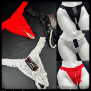 b5-9629 Трусики женские с бусинами, стандарт, 1 пачка (12 шт)