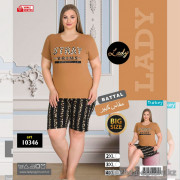 e1-10346 Lady Lingerie Комплект домашней одежды для полных дам: шорты и майка, 2XL-4XL, cotton, 1 пачка (3 шт)