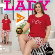 e1-10358 Lady Lingerie Комплект домашней одежды для полных дам: шорты и майка, 2XL-4XL, cotton, 1 пачка (3 шт)