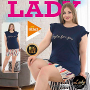 e1-10363 Lady Lingerie Комплект домашней одежды для полных дам: шорты и майка, 2XL-4XL, cotton, 1 пачка (3 шт)