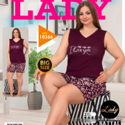 e1-10366 Lady Lingerie Комплект домашней одежды для полных дам: шорты и майка, 2XL-4XL, cotton, 1 пачка (3 шт)