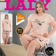 e1-10369 Lady Lingerie Комплект домашней одежды для полных дам: шорты и майка, 2XL-4XL, cotton, 1 пачка (3 шт)